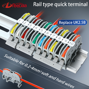 Konektor Kabel DIN Rail Push-in 1P dengan Tuas, Terminal Sambung Cepat yang Dapat Digunakan Kembali untuk Koneksi Kabel Universal - Product Image 5