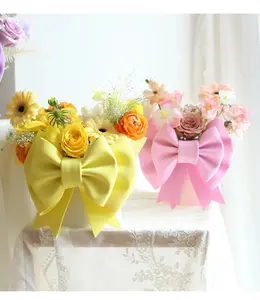 Tondo 2024 nouveau design en gros décorer panier de fleurs boîte à fleurs arc coréen