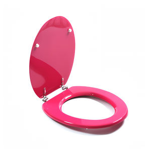 Asiento de Inodoro de Madera Moldeada Rosa MDF, Asiento de Baño Rosa de Cierre Suave, Ajuste <span class=keywords><strong>Universal</strong></span>, Cubierta de Asiento de <span class=keywords><strong>WC</strong></span>, <span class=keywords><strong>Tapa</strong></span> de Inodoro para Baño Familiar - Product Image 2