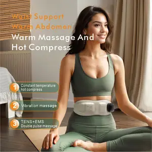 Waist Ems Belt Pain Period Electric Massage Belt 3 Modes Muscles Stimulator Menstrual Heating Pad