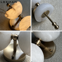 Applique murale de luxe en albâtre pour chambre à coucher, lampe décorative moderne en cuivre et marbre espagnol, éclairage mural LED