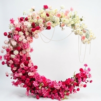 Arche Dégradée Lune Personnalisée pour Mariage, Support Floral en Soie pour Décor Floral Artificiel, Durable/Écologique pour Cérémonie et Anniversaire