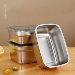 Lonchera Bento de Acero Inoxidable LEOZ con Tapa, Contenedor Cuadrado para Almacenamiento de Alimentos, Anti-Olores Cruzados, para Preservar la Frescura - Product Image 3