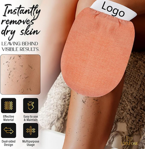 Exfoliërende handschoenen met eigen logo, diepe exfoliërende badhandschoenen, huidvriendelijke exfoliërende wanten voor de douche, lichaamscrubber - Product Image 5