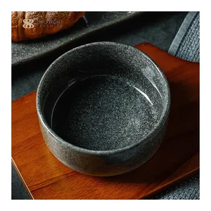 8 Inch Ceramic Shallow bowl Kitchen Dinnerware Porcelain Bowls Rock Grey Color Glazed Bowls