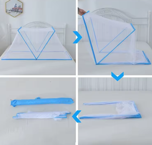 China Supplier High Quality <b>Folding</b> Mosquito Net Baby Foldable Mosquito Netting Round Top <b>Double</b> <b>Bed</b> Fabric Mesh - Product Image 6