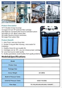 ระบบกรองน้ำแบบ Reverse Osmosis รุ่น High Flow 800G พร้อม OEM 5.2G สำหรับใช้ในครัวเรือน ภายนอกบ้าน และโรงแรม อัตราการไหล 800 GPD - Product Image 6