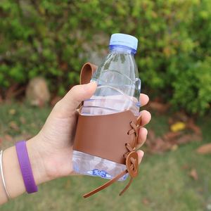 ที่หุ้มแก้วน้ำหนัง PU แบบมีหูจับ พกพาสะดวก กันลื่น ที่ใส่ขวดน้ำ น้ำหนักเบา - Product Image 3