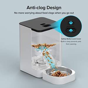 Distributeur automatique d'aliments secs pour chats chiens Mangeoire <span class=keywords><strong>programmable</strong></span> pour animaux de compagnie 10s Enregistreur vocal 4 repas par jour 10s Portion plastique automatique - Product Image 5