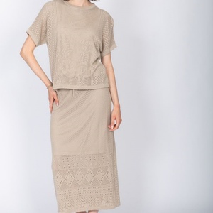 Conjunto de 2 Piezas Bohemio Personalizado para Mujer, Moda de Verano, Cintura Elástica, Maxi, Primavera, Otoño, Invierno - Product Image 1