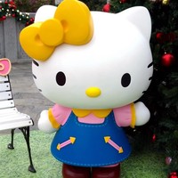 Grande statue de chat porte-bonheur en fibre de verre, motif animal de dessin animé, boutique de maquettes, sculpture de bienvenue, personnalisation