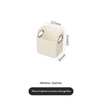 Boîte de rangement empilable en PET transparent à texture diamant, avec poignée, pour la maison, le placard, la salle de bain, la vanité, les soins de la peau et les cosmétiques