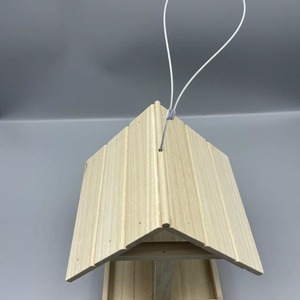 Wooden Birdhouse Ornament 17x16x22 Cm <b>Hanging</b> <b>Garden</b> Decoration Natural Finish Small Size - Product Image 2