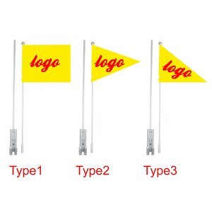 Logo personnalisé Hauteur réglable <span class=keywords><strong>Go</strong></span> Kart Bicyclette Drapeau de remorque avec poteau en fibre de verre Drapeaux de sécurité étanches pour l'extérieur Bannière d'entraînement - Product Image 2