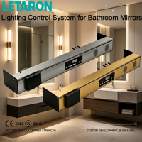 Système de contrôle intelligent pour miroir avec capteur PIR, prises multi-pays en aluminium de longueur personnalisée, certifié IP44/SAA/CE, ODM OEM