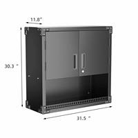 Armoire murale métallique moderne robuste et peu encombrante à 2 portes, réglable, pour atelier professionnel, cuisine, extérieur, école