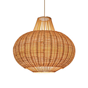 Lustre en rotin rond E27 LED lumière chaude, style japonais, pour salle de thé, restaurant, chambre, bureau, suspension moderne de style chinois - Product Image 5