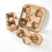 Porte-gobelets jetables écologiques biodégradables en papier vierge avec poignée et sangle pour les gobelets à emporter