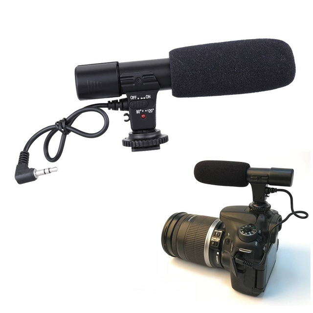 3.5mm Universal Microphone External Stereo Mic Camcorders MIC-01 SLR Camera Microphone Accessories for DSLR Camera