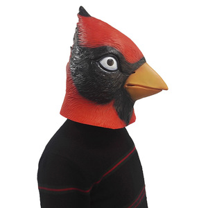 Masque de tête entière en latex <span class=keywords><strong>rouge</strong></span>, <span class=keywords><strong>oiseau</strong></span> flamant rose, <span class=keywords><strong>moineau</strong></span> <span class=keywords><strong>rouge</strong></span>, costumes de cosplay, accessoires, masque en latex d'<span class=keywords><strong>oiseau</strong></span>, Halloween, carnaval, mascarade - Product Image 2
