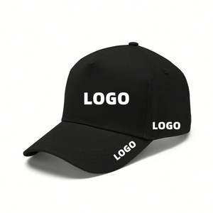 Gorras de Béisbol Personalizadas de 5 Paneles con Bordado 3D, Color Negro Liso, para Hombre y Mujer, Gorras con Visera Curva y Cierre a Presión - Product Image 1