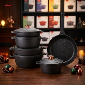 Set di Pentole Phisma in Lega di Alluminio da 11 Pezzi, Pentola per Fiamma Aperta, Padella e Pentolino per Latte con Fondo per Induzione - Product Image 4