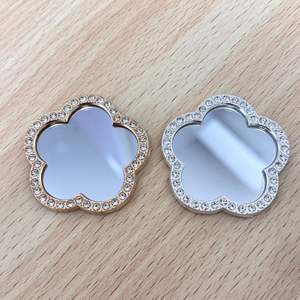 ブルーリングフラワーミラーラインストーンメタルフラットバックチャームDIY工芸品部品ジャンク携帯電話ケースデコレーションバルクサプライ - Product Image 2