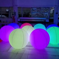 Balle lumineuse gonflable LED télécommande boule lumineuse changeant de couleur jouet eau ballon de plage concert atmosphère mise en page accessoires