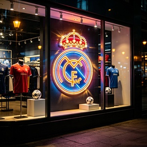 Luz LED de Neón con el Logotipo del Real <span class=keywords><strong>Madrid</strong></span>, Personalizable, para Fanáticos del Deporte, Dormitorio/Sala de Juegos/Cafetería/Escuelas/Edificios, Multicolor - Product Image 2