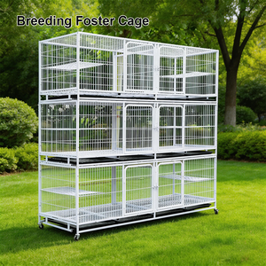 Multi-compartment <strong>Breeding</strong> <strong>Cage</strong> with Detachable Tray and Lockable Door, Suitable <strong>for</strong> <strong>Animal</strong> Shelters and Pets - Product Image 1