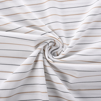 Tissu de polo personnalisé extensible respirant confortable en tricot jacquard teint en fil rayé 92% nylon 8% élasthanne