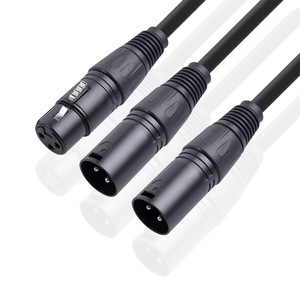 En Stock 0,5 M chaqueta de PVC de tres núcleos Dual <span class=keywords><strong>XLR</strong></span> macho a hembra Cable de <span class=keywords><strong>audio</strong></span> y video balanceado Dual <span class=keywords><strong>XLR</strong></span> macho mezclador Cable de micrófono - Product Image 1