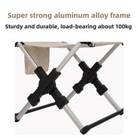 Chaise pliante de camping en plein air RD, chaise de réalisateur en alliage d'aluminium, chaise de directeur portable pour camping-car, chaise de pêche compacte avec dossier en tissu Oxford