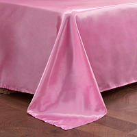 Usine directement ensembles de couette de luxe ensembles de literie en soie rose ensemble de draps de mariage en satin
