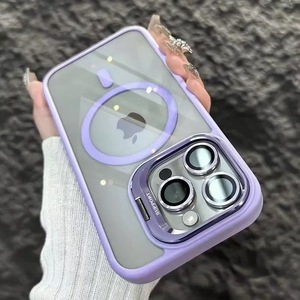Funda magnética transparente al por mayor de fábrica con soporte dual y protector de lente para <span class=keywords><strong>iPhone</strong></span> 17 16 15 14 13 <span class=keywords><strong>12</strong></span> Pro Max - Product Image 2