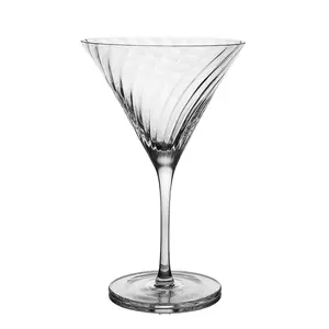 שקוף בולט אדווה קריסטל הזכוכית מתוק יין זכוכית stemless בורג קווים מרטיני זכוכית