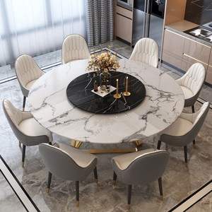 Mobili da salotto di lusso con gambe d'oro tavolo da pranzo rotondo set per 4 - Product Image 3