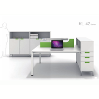 Poste de travail individuel pour 4 personnes, style moderne, bureau pour ordinateur portable en métal durable avec un design unique, montage facile
