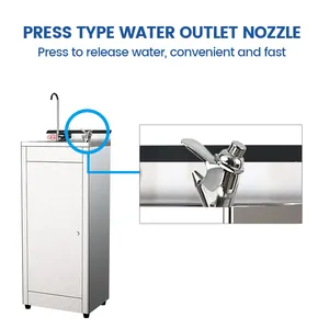 Floor Stand Stainless Steel Water Cooler Dispenser Water Drinking Fountain With Purification