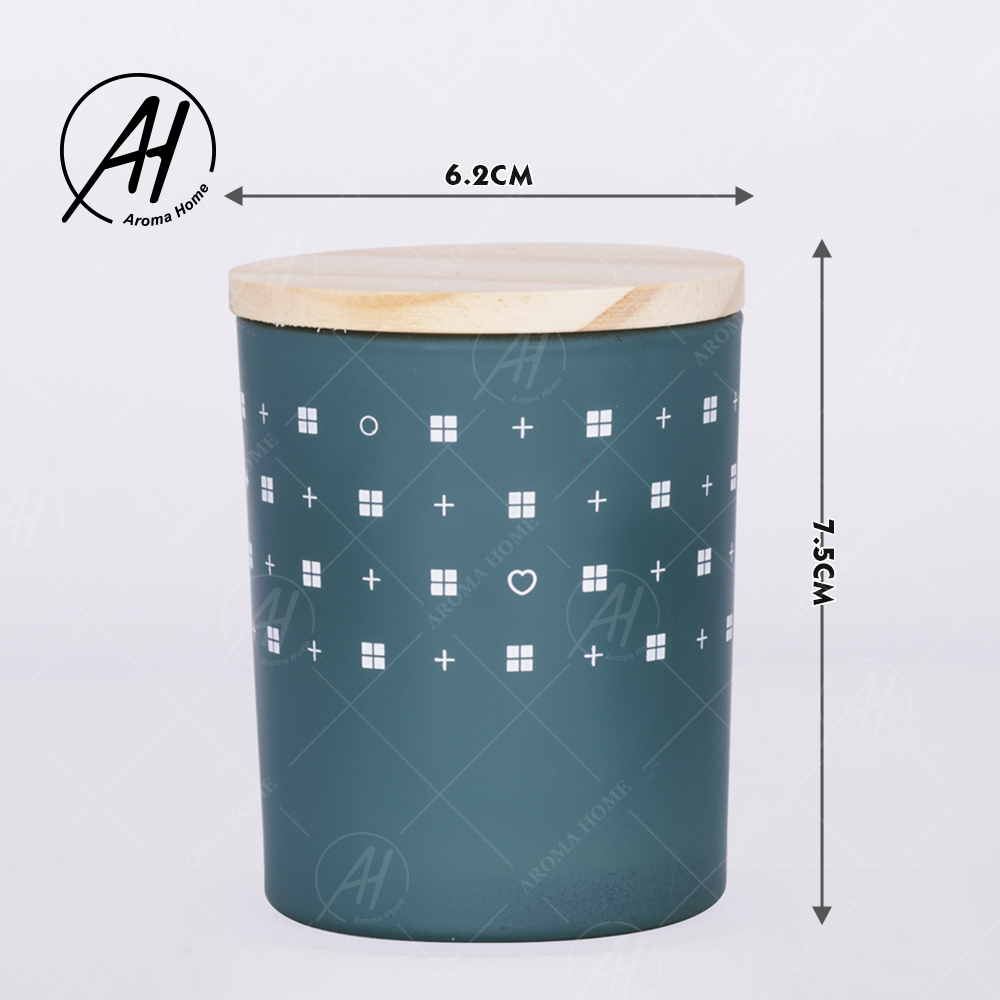 AROMA HOME Glass Jar Wood Lid Smokeless Soy Wax Candle Private Label 5.5OZ 7OZ 8OZ 4