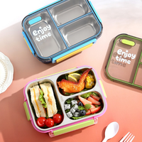 Boîte à lunch en plastique de forme rectangulaire avec boîte intérieure en acier PP pour le déjeuner à emporter, boîte à lunch pour enfants, sans fuite, boîte bento écologique