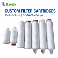 Cartouche filtrante plissée personnalisée SANBEA avec plusieurs options de bouchons d'extrémité pour le remplacement d'équipements de filtration