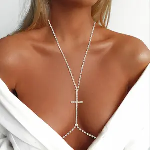 Chaîne de soutien-gorge Sexy en diamant pour la plage, bijoux de corps, boîte de nuit, Bikini, chaîne de soutien-gorge, pour la beauté