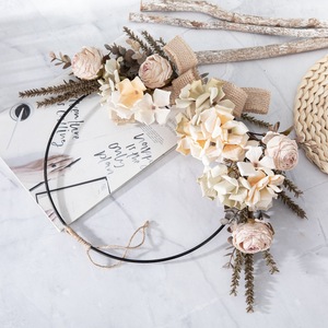 CallaFloral <b>Artificial</b> Flower Wreath Rose <b>Hydrangea</b> Semi Circular Home Wedding Decor CF01234 - Product Image 1