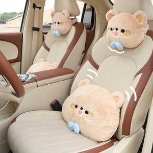 Hane Bear Car Seat Cushion U <b>Shape</b> Soft Sponge Anti Slip Four Seasons Lumbar Support Decorative Pillow - Product Image 3