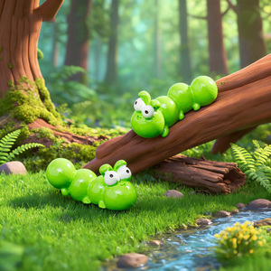 लघु उद्यान सहायक उपकरण मिनी राल पशु कैटरपिलर घरेलू कार्यालय डेस्क टेबलटॉप सजावट के लिए गहने - Product Image 3