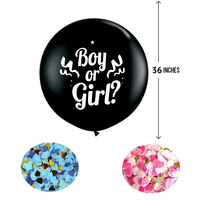 Ballon noir de 36 pouces Personnaliser le logo Confetti Ballons de révélation de sexe Ballons pour garçon ou fille Ballon de révélation de sexe pour bébé 36 "avec confé
