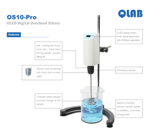Equipo de Laboratorio, Agitador de Sobremesa Mini con Pantalla OLED de 10L, Rango de Velocidad de 200-2500, Fuerte Fuerza de Agitación - Product Image 4