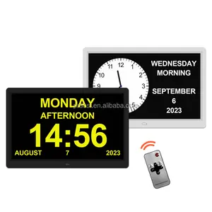 プロのデスクトップの壁の記憶喪失アルツハイマー認知症は、高齢者のための電気デジタル目覚まし時計日カレンダー日付時計10インチを主導しました