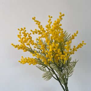 Flor Artificial de Acacia, Rama Individual, Amarilla, de Seda, Alta Simulación, Decoración para Bodas, Accesorios para Fotografía en Exteriores, Decoración del Hogar - Product Image 2